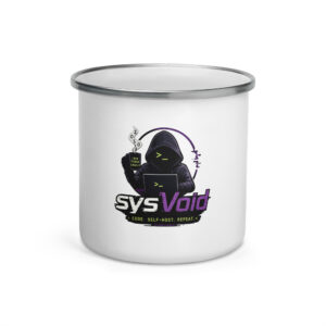 sysVoid Logo Enamel Camp Mug — 12 oz