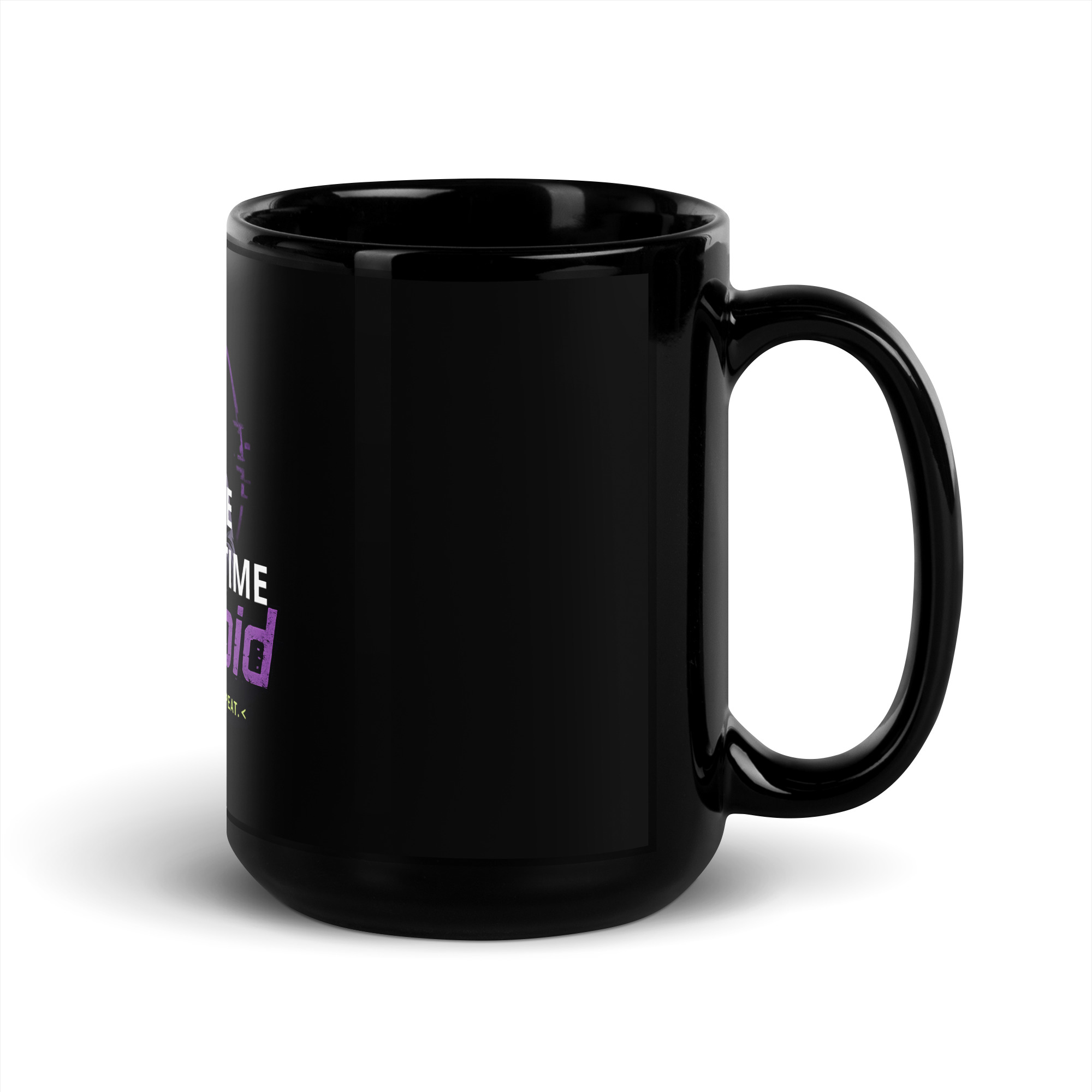 Black 15 oz sysVoid mug with handle on right