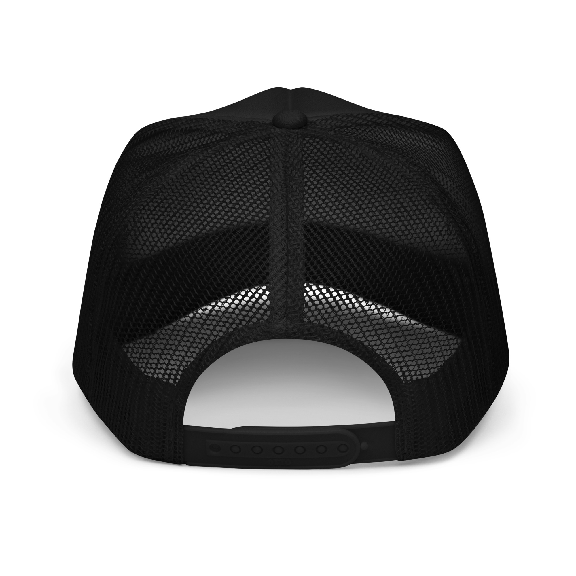 Mesh back and adjustable snap of sysVoid trucker hat