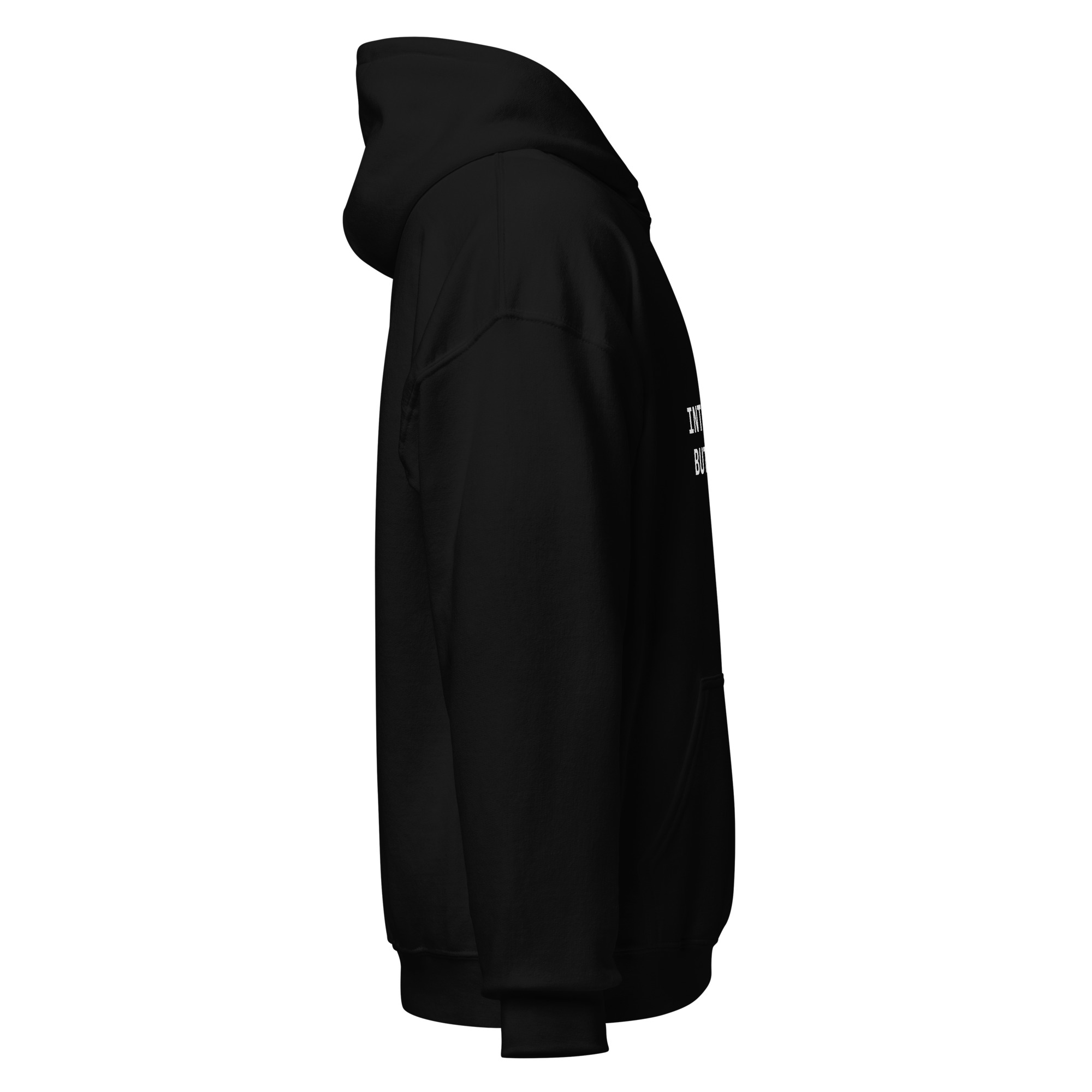 Black sysVoid Introverted But Online hoodie, right view